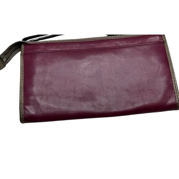 Coach Legacy Leather Zippy Wristlet Wallet Magenta Pink & Gray 7.5" Multi Slots - Picture 2 of 11